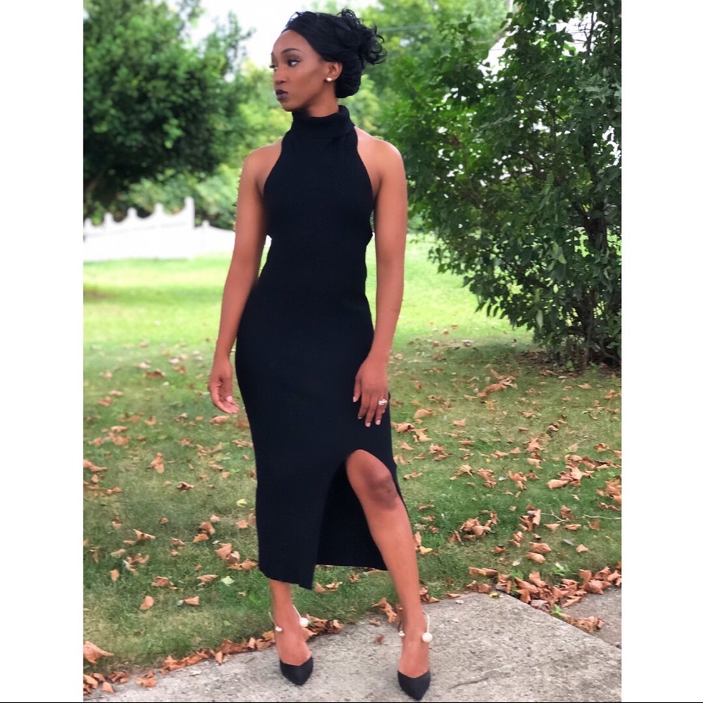 Backless sweater dress